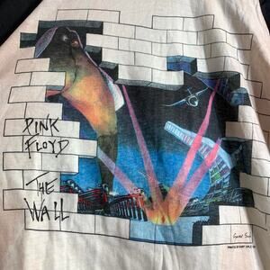 1980 PINK FLOYD The Wall single stitch raglan baseball 3/4 sleeve tee shirt M